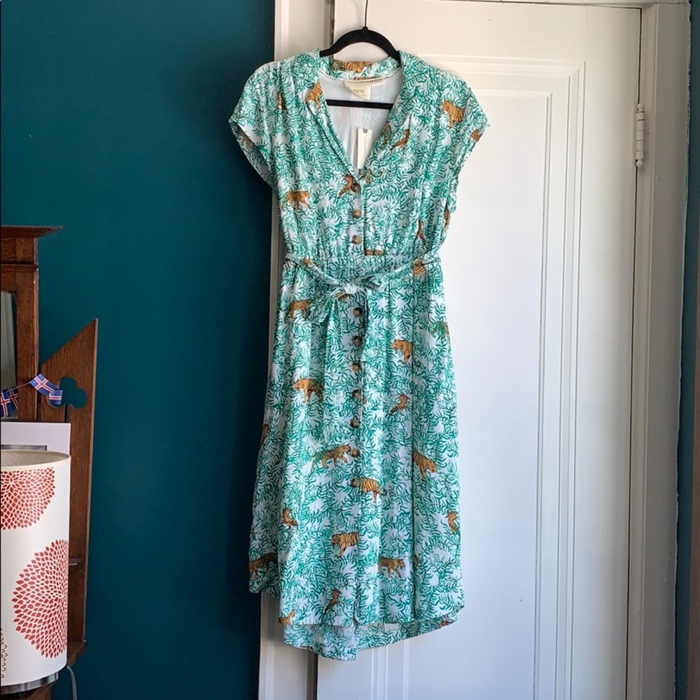 Meow! Anthropologie cat print dress, sz 12